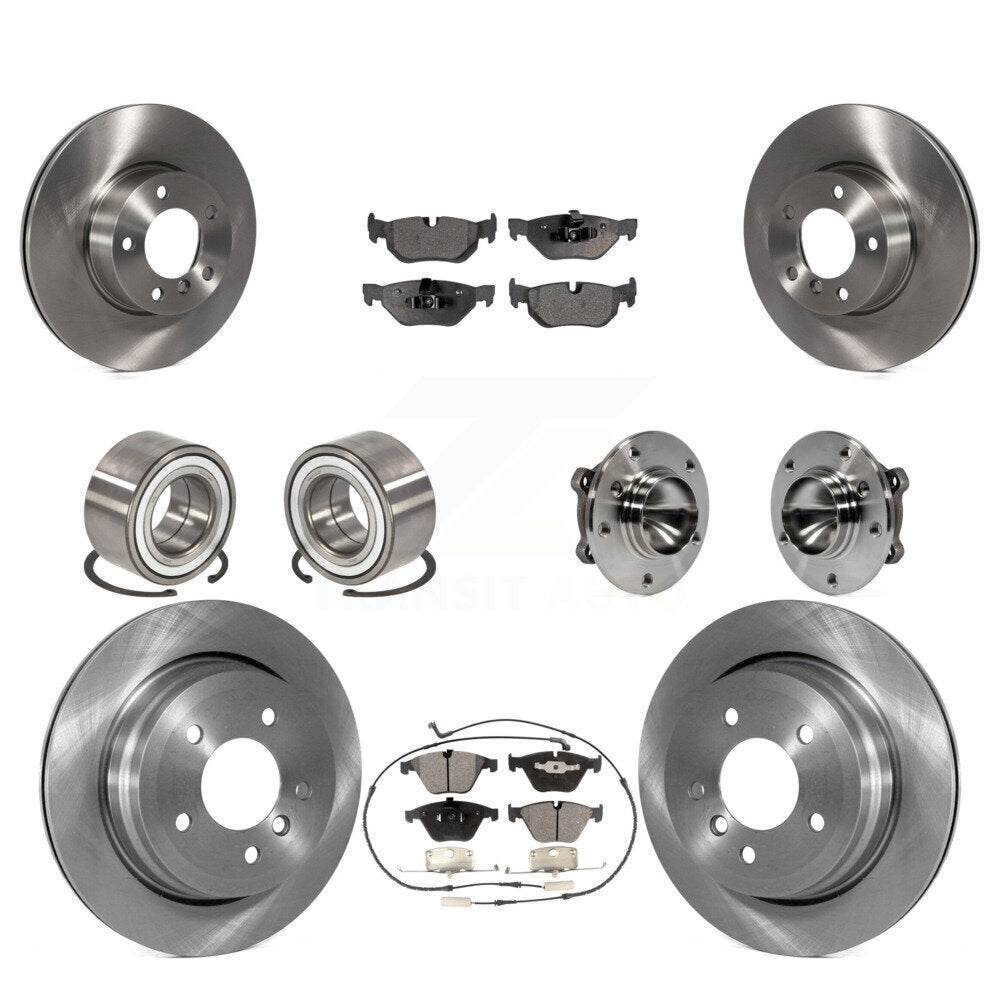 Hub Bearings Disc Brake Rotors And Pads Shoes Front Rear Kit (10Pc) For BMW 328i