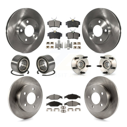 Hub Bearing Disc Brake Rotor And Pad Shoe Front Rear Kit (10Pc) For Ford Mustang