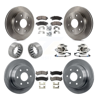 Hub Bearing Brake Rotor & Pad Shoe Front Rear Kit (10Pc) For Chevrolet Silverado