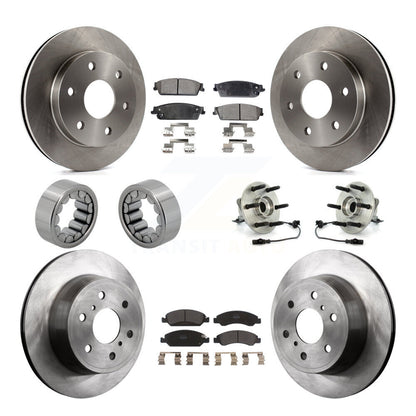 Hub Bearing Disc Brake Rotor Pads Shoe Front Rear Kit (10Pc) For GMC Sierra 1500