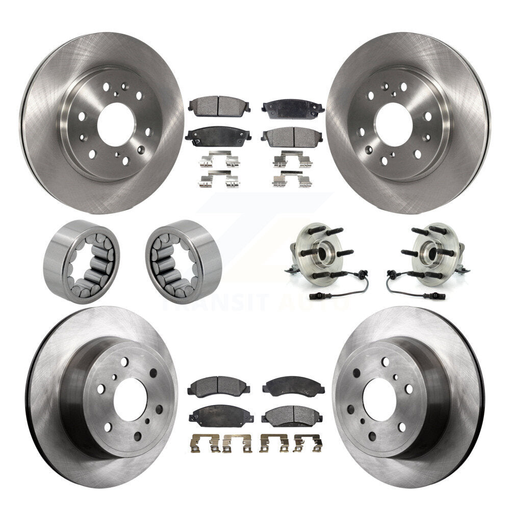 Hub Bearing Brake Rotor & Pad Shoe Front Rear Kit (10Pc) For Chevrolet Avalanche