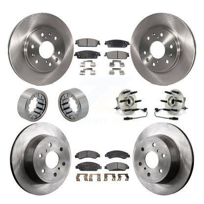 Hub Bearing Brake Rotor & Pad Shoe Front Rear Kit (10Pc) For Chevrolet Avalanche