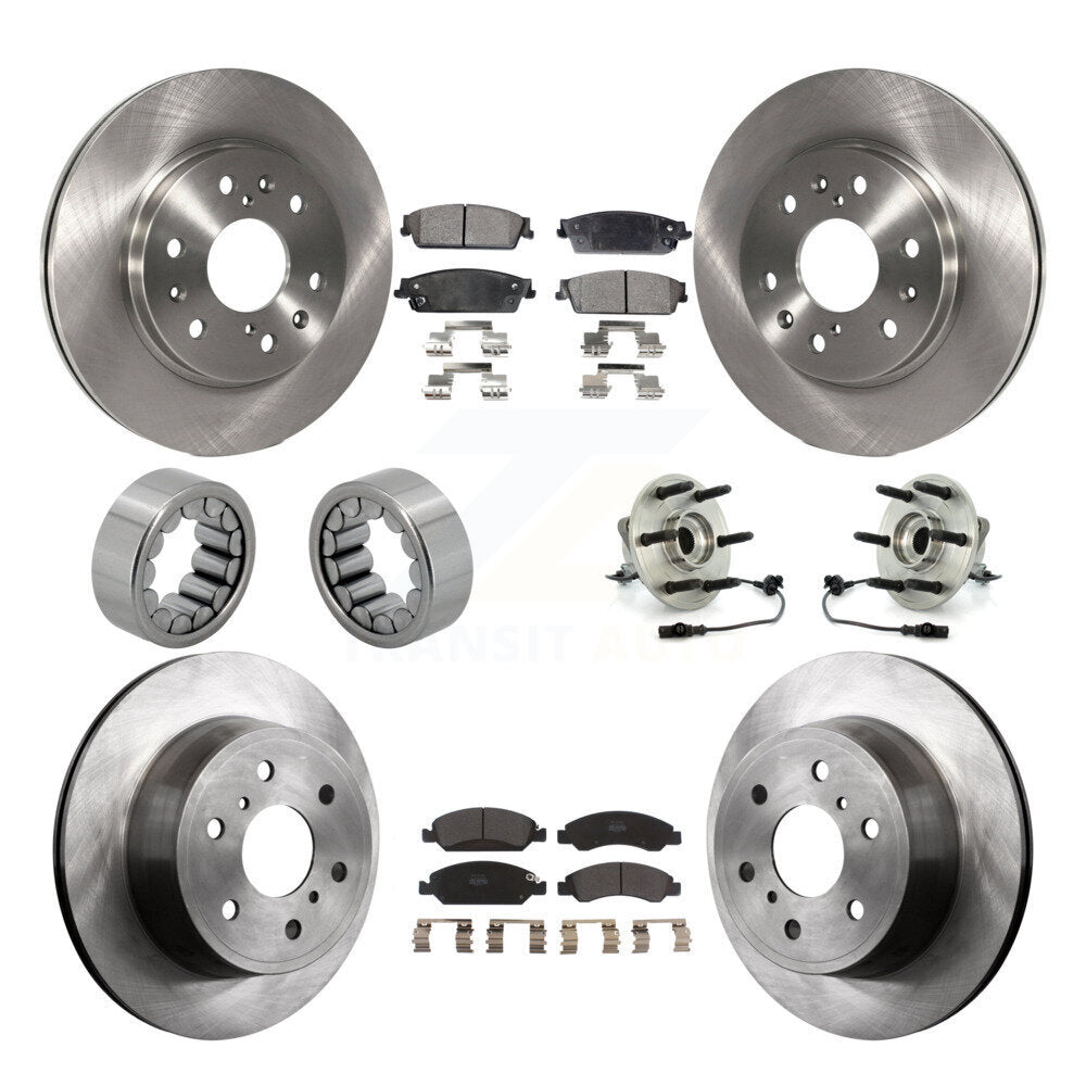 Hub Bearing Brake Rotor Pads Shoe Front Rear Kit (10Pc) For Chevrolet GMC Sierra