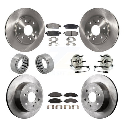 Hub Bearing Brake Rotor Pads Shoe Front Rear Kit (10Pc) For Chevrolet GMC Sierra