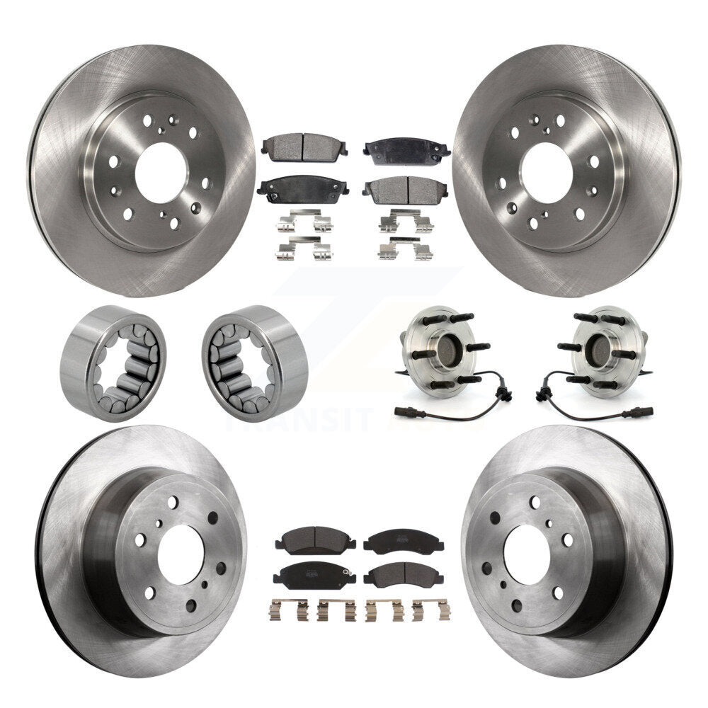 Hub Bearing Brake Rotor Pads Shoe Front Rear Kit (10Pc) For Chevrolet GMC Sierra