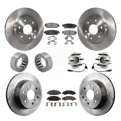 Hub Bearing Brake Rotor Pads Shoe Front Rear Kit (10Pc) For Chevrolet GMC Sierra