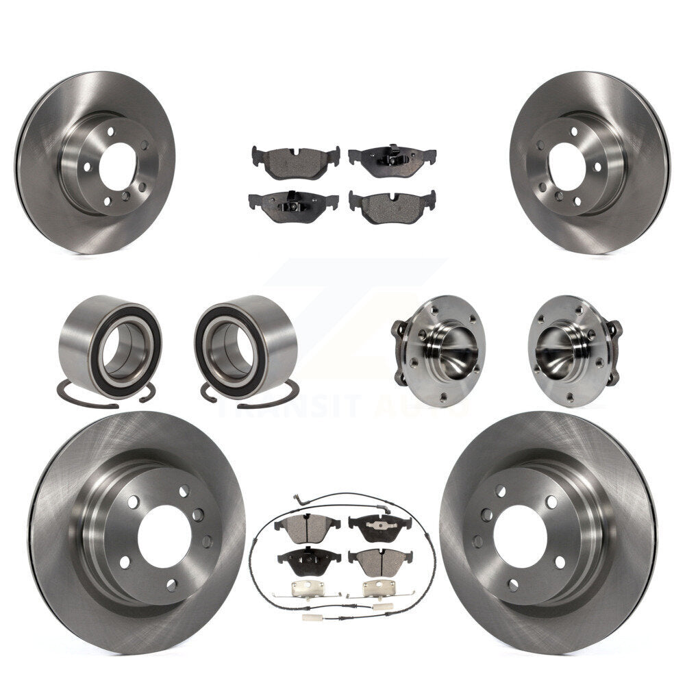 Hub Bearing Disc Brake Rotor & Pads Shoe Front Rear Kit (10Pc) For BMW 323i 328i