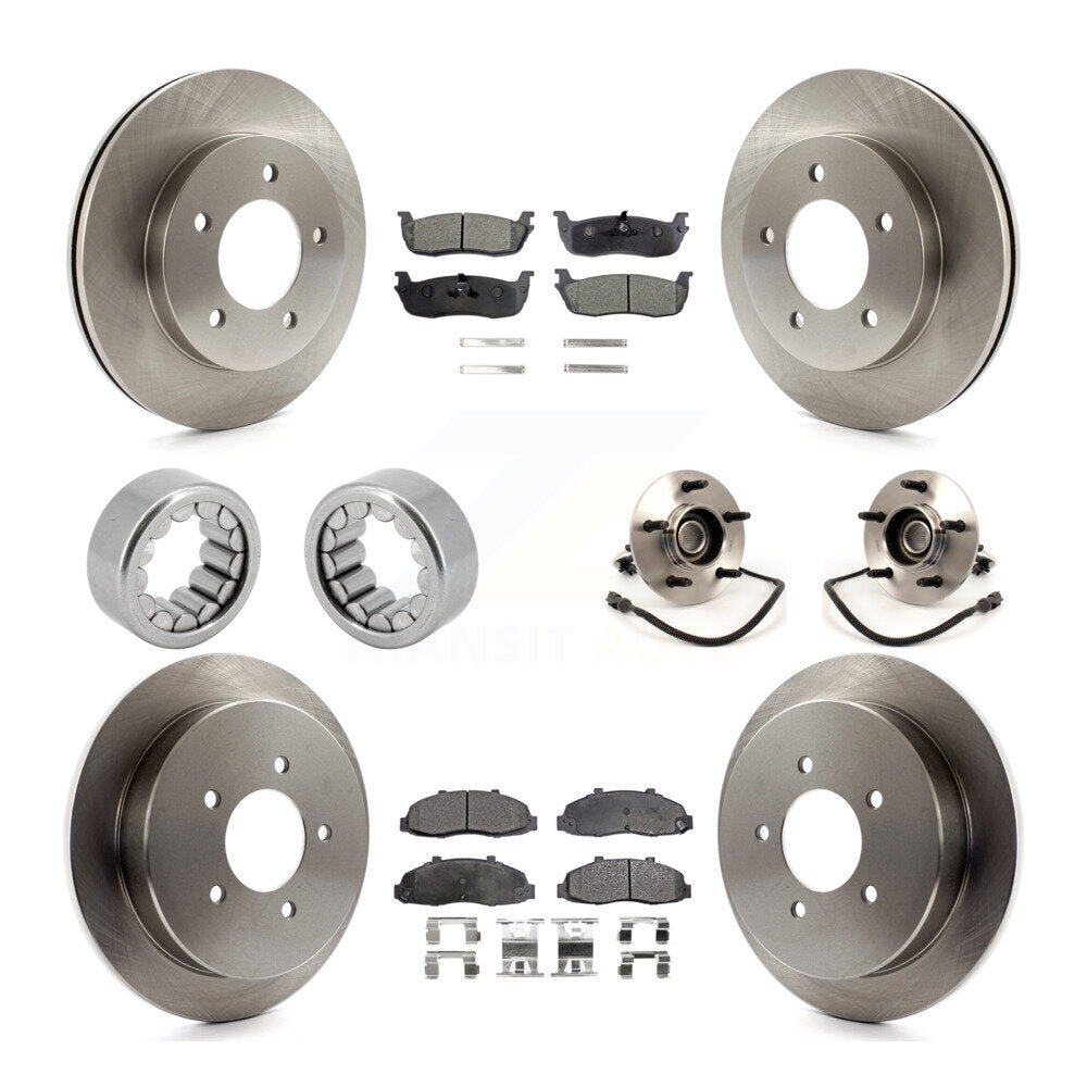 Hub Bearing Disc Brake Rotors And Pads Shoe Front Rear Kit (10Pc) For Ford F-150