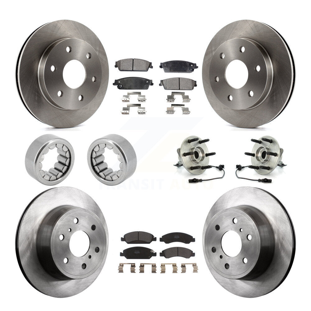 Hub Bearing Disc Brake Rotor Pads Shoe Front Rear Kit (10Pc) For GMC Sierra 1500