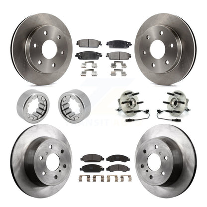 Hub Bearing Disc Brake Rotor Pads Shoe Front Rear Kit (10Pc) For GMC Sierra 1500
