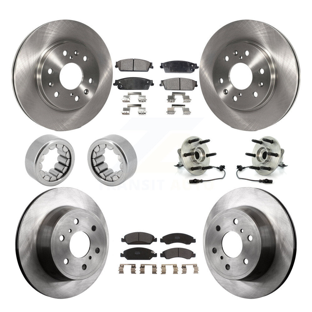 Hub Bearing Brake Rotor & Pad Shoe Front Rear Kit (10Pc) For Chevrolet Silverado