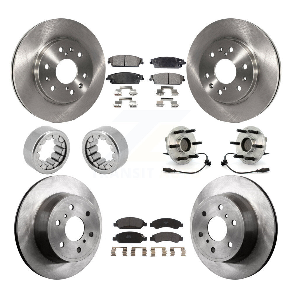 Hub Bearing Brake Rotor & Pad Shoe Front Rear Kit (10Pc) For Chevrolet Silverado