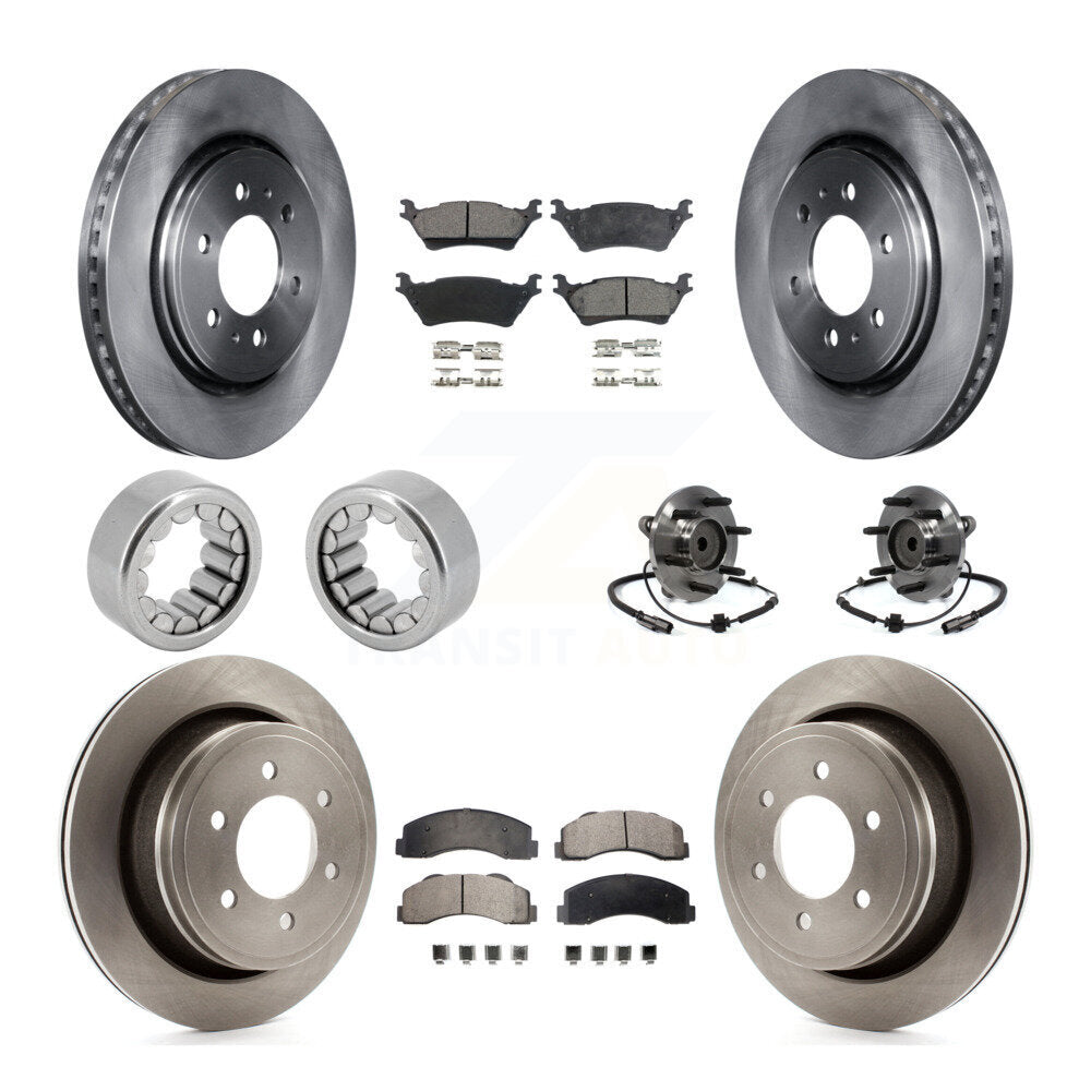 Hub Bearing Brake Rotor & Pad Shoe Front Rear Kit (10Pc) For 2014 Ford F-150 RWD