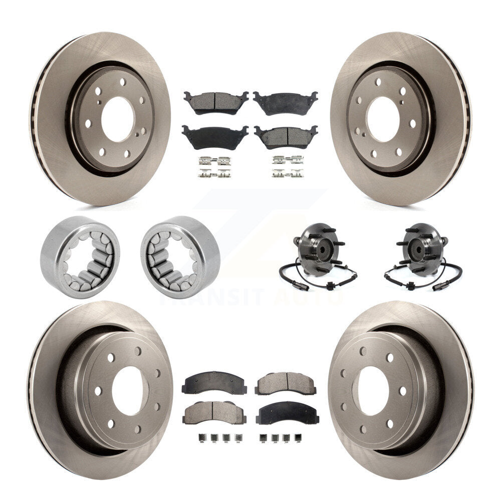 Hub Bearing Brake Rotor & Pad Shoe Front Rear Kit (10Pc) For 2014 Ford F-150 RWD