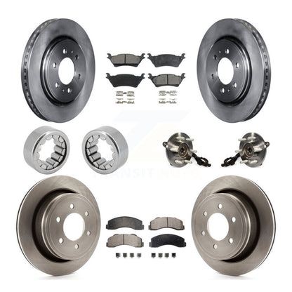 Hub Bearing Disc Brake Rotors And Pads Shoe Front Rear Kit (10Pc) For Ford F-150
