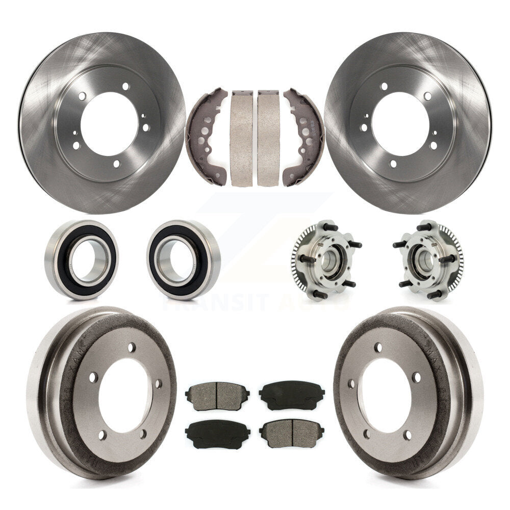 Hub Bearing Brake Rotor & Pad Shoe Front Rear Kit (10Pc) For Suzuki Grand Vitara