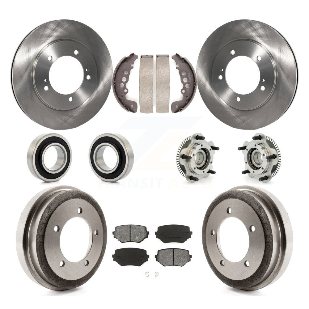 Hub Bearing Brake Rotor & Pad Shoe Front Rear Kit (10Pc) For Suzuki Grand Vitara