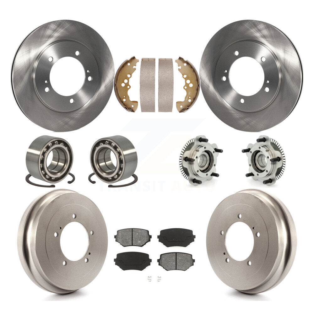 Hub Bearing Brake Rotor And Pad Shoe Front Rear Kit (10Pc) For Suzuki XL-7 Grand