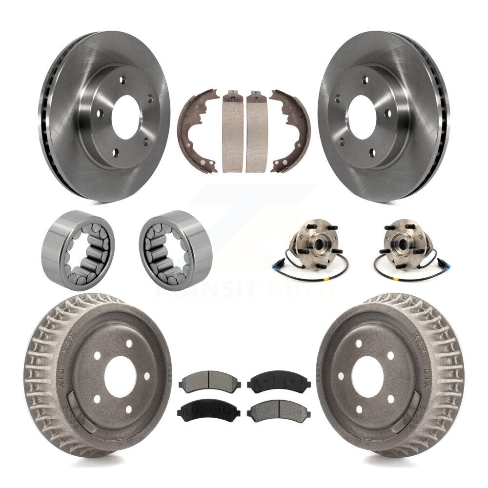 Hub Bearing Brake Rotor And Pad Shoe Front Rear Kit (10Pc) For Chevrolet S10 4WD