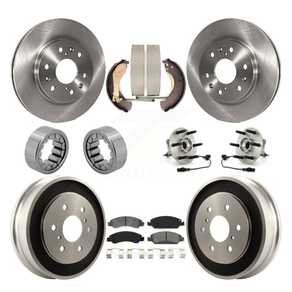 Hub Bearing Brake Rotor & Pad Shoe Front Rear Kit (10Pc) For Chevrolet Silverado