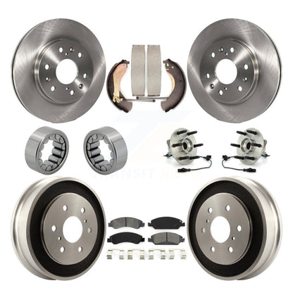 Hub Bearing Brake Rotor & Pad Shoe Front Rear Kit (10Pc) For Chevrolet Silverado
