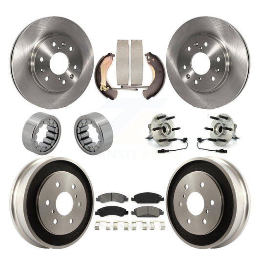 Hub Bearing Brake Rotor & Pad Shoe Front Rear Kit (10Pc) For Chevrolet Silverado