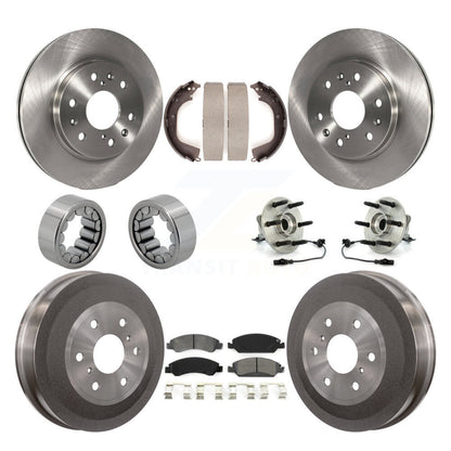 Hub Bearing Disc Brake Rotor Pads Shoe Front Rear Kit (10Pc) For GMC Sierra 1500