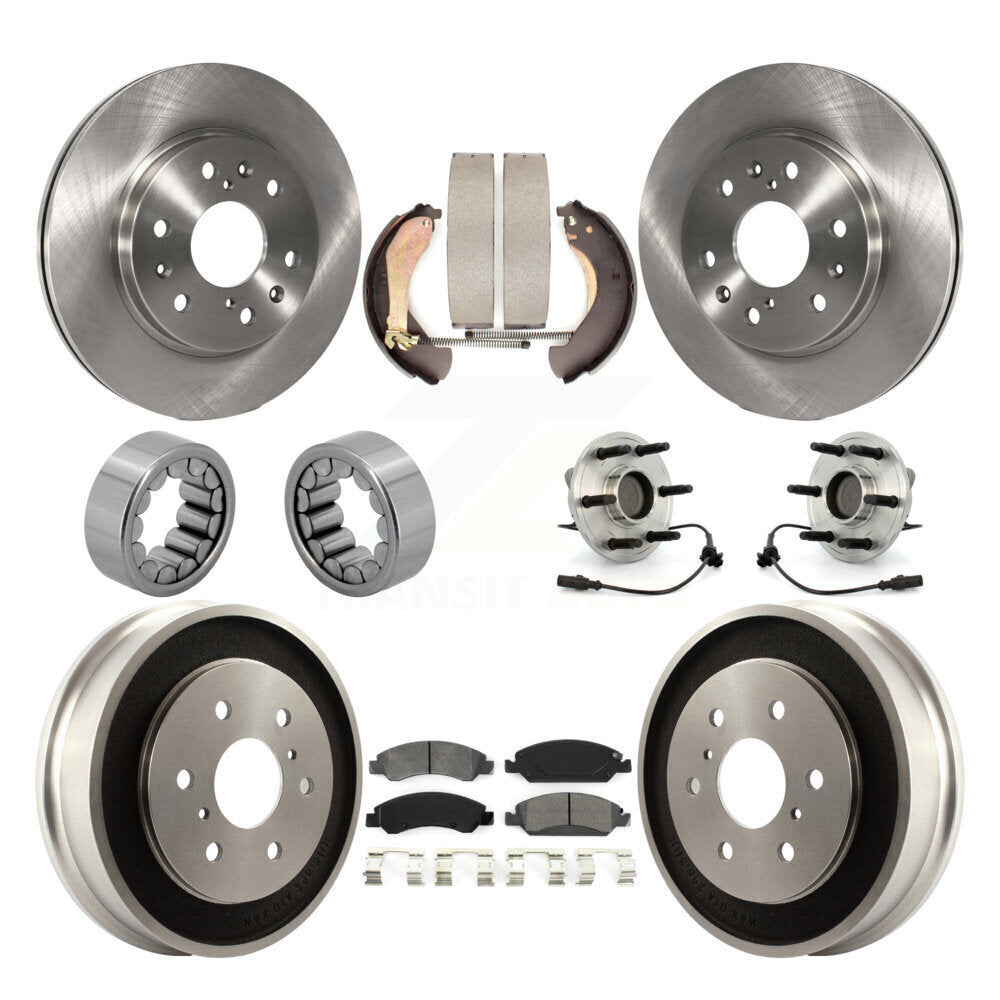 Hub Bearing Brake Rotor & Pad Shoe Front Rear Kit (10Pc) For Chevrolet Silverado