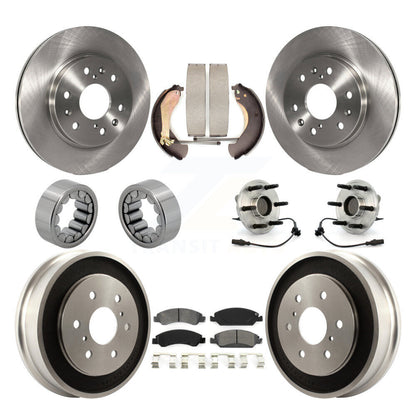 Hub Bearing Brake Rotor & Pad Shoe Front Rear Kit (10Pc) For Chevrolet Silverado
