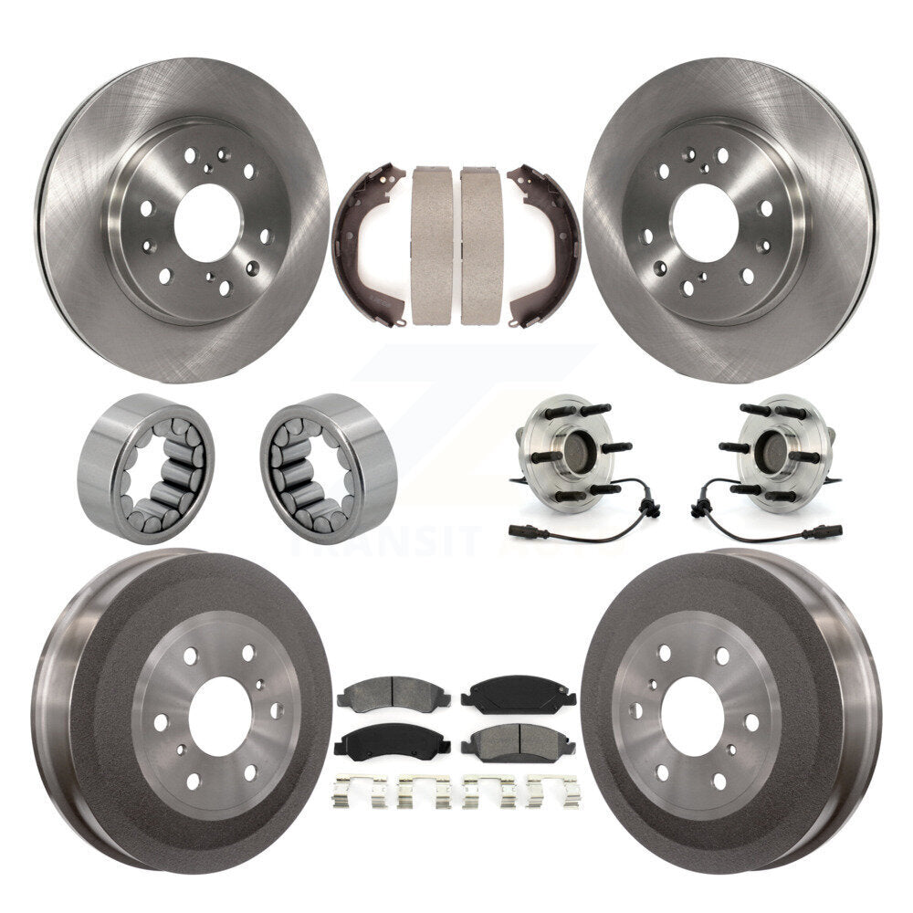 Hub Bearing Brake Rotor & Pad Shoe Front Rear Kit (10Pc) For GMC Sierra 1500 RWD
