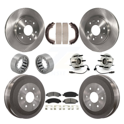 Hub Bearing Brake Rotor & Pad Shoe Front Rear Kit (10Pc) For GMC Sierra 1500 RWD