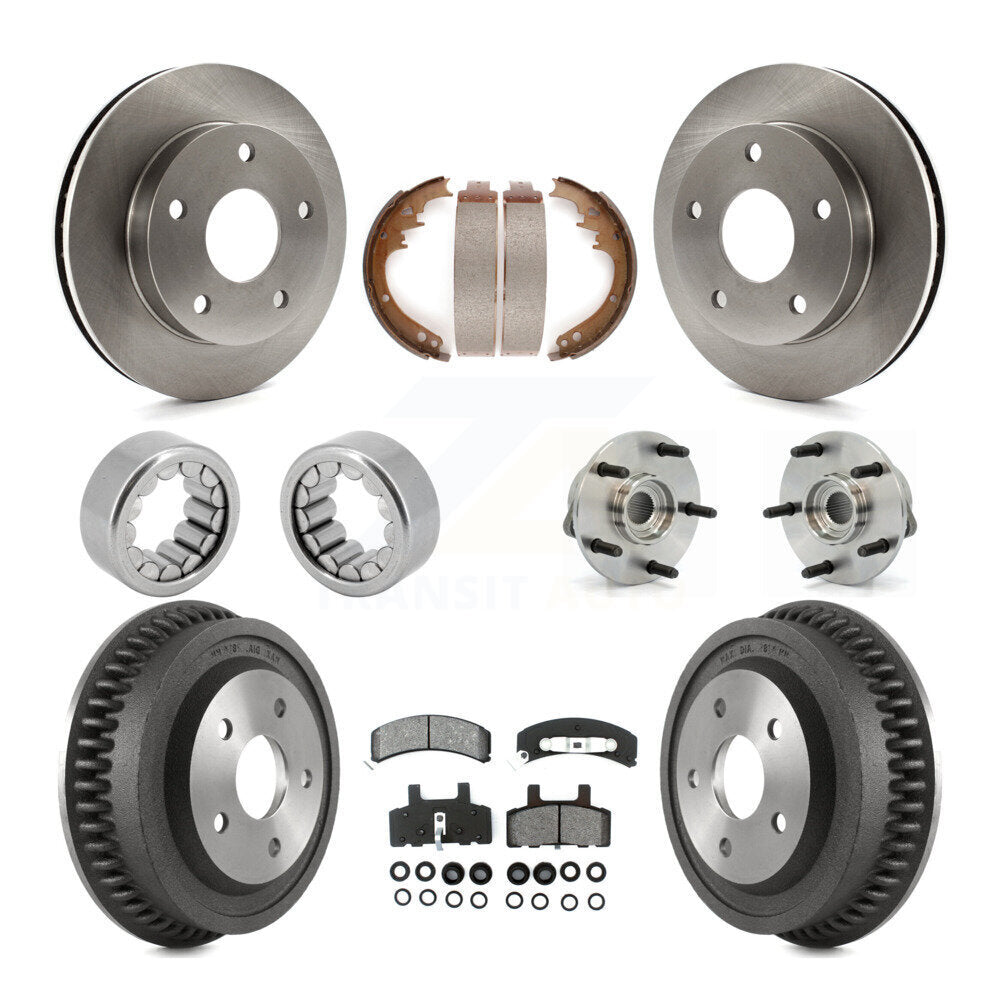 Hub Bearing Disc Brake Rotor & Pad Shoe Front Rear Kit (10Pc) For Dodge Ram 1500