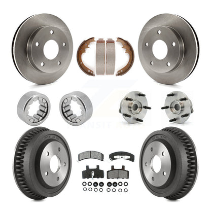 Hub Bearing Disc Brake Rotor & Pad Shoe Front Rear Kit (10Pc) For Dodge Ram 1500