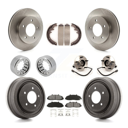 Hub Bearing Disc Brake Rotors And Pads Shoe Front Rear Kit (10Pc) For Ford F-150