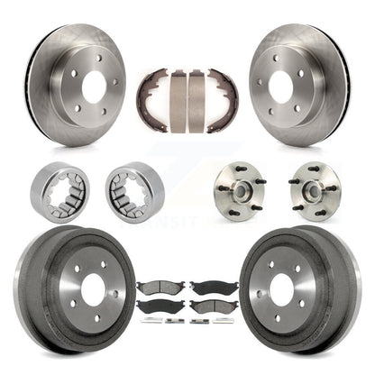 Hub Bearing Disc Brake Rotor & Pad Shoe Front Rear Kit (10Pc) For Dodge Ram 1500
