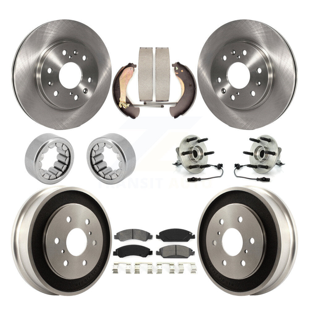 Hub Bearing Brake Rotor & Pad Shoe Front Rear Kit (10Pc) For Chevrolet Silverado