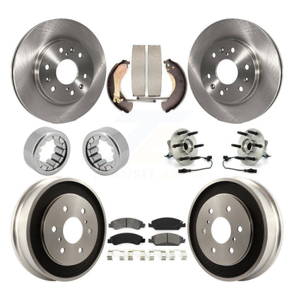 Hub Bearing Brake Rotor & Pad Shoe Front Rear Kit (10Pc) For Chevrolet Silverado