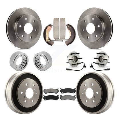 Hub Bearing Brake Rotor And Pad Shoe Front Rear Kit For Chevrolet Silverado 1500