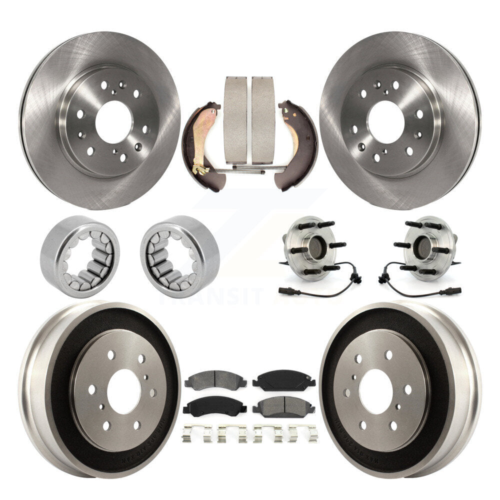 Hub Bearing Brake Rotor & Pad Shoe Front Rear Kit (10Pc) For Chevrolet Silverado