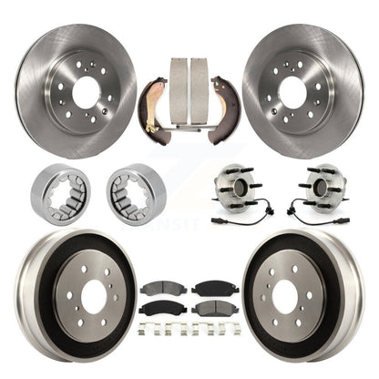 Hub Bearing Brake Rotor & Pad Shoe Front Rear Kit (10Pc) For Chevrolet Silverado
