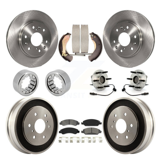 Hub Bearing Brake Rotor & Pad Shoe Front Rear Kit (10Pc) For Chevrolet Silverado