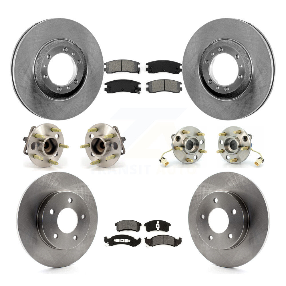 Hub Bearing Brake Rotor & Pad Front Rear Kit (10Pc) For Buick Riviera Oldsmobile