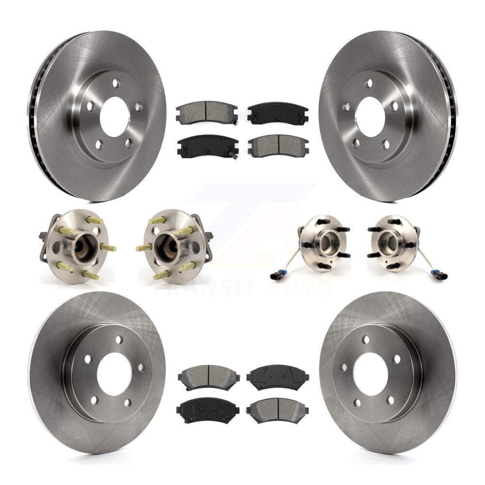 Hub Bearing Brake Rotor & Pad Front Rear Kit (10Pc) For Buick Park Avenue Aurora