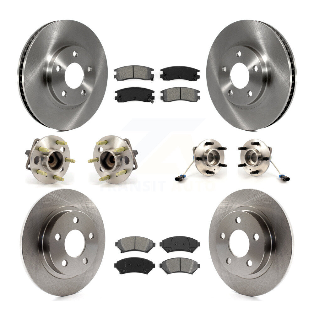 Hub Bearing Brake Rotor Pad Front Rear Kit (10Pc) For Buick LeSabre Pontiac Park