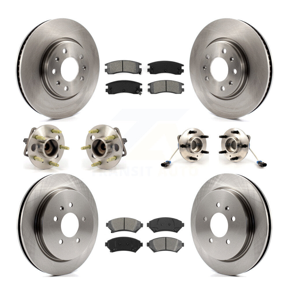 Hub Bearing Disc Brake Rotor And Pads Front Rear Kit (10Pc) For Cadillac Seville