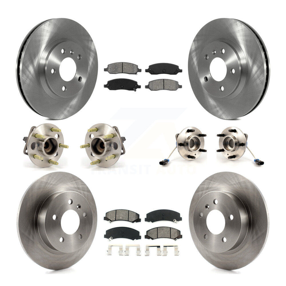 Hub Bearings Disc Brake Rotors And Pads Front Rear Kit (10Pc) For Buick Lucerne