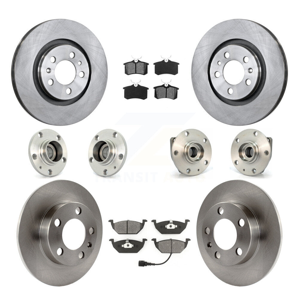 Hub Bearing Disc Brake Rotor Pads Front Rear Kit (10Pc) For Volkswagen Golf City