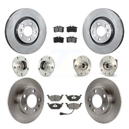 Hub Bearing Disc Brake Rotor Pads Front Rear Kit (10Pc) For Volkswagen Golf City