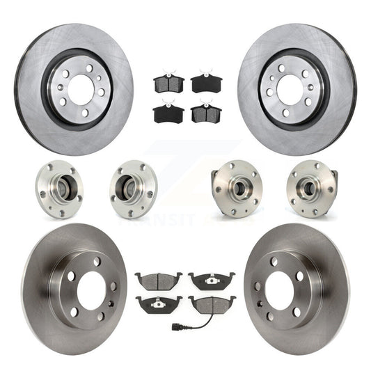 Hub Bearing Disc Brake Rotor Pads Front Rear Kit (10Pc) For Volkswagen Golf City
