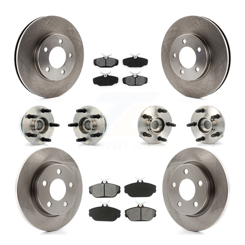Hub Bearing Brake Rotor Pads Front Rear Kit (10Pc) For Ford Taurus Mercury Sable